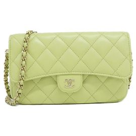 Capa de telefone Chanel Timeless Classic Line AP2096 Verde claro