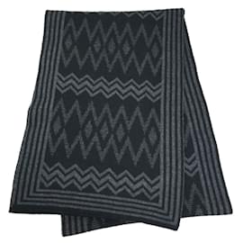 Louis Vuitton-Xale de lã com listras Chevron Louis Vuitton-Marrom,Preto