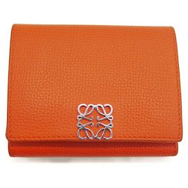 Loewe Anagram Trifold Wallet Orange