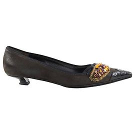 Prada Ballerinas de camurça caqui Caqui