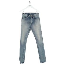Saint Laurent Jeans rectos de algodón azul Azul