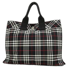 Burberry Blue Label Nova Check Nylon Handbag Grey Grey