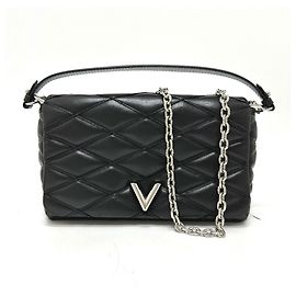 Louis Vuitton Quilted Maltage 2-Way Chain Handbag Black