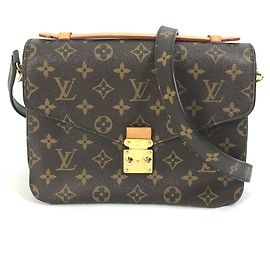 Louis Vuitton Monogram Pochette Metis MM Handbag Brown