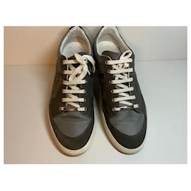 Christian Dior-Dior homme grey leather and suede low-Grey,Hazelnut,Light brown
