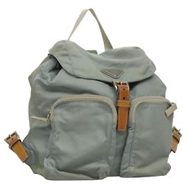 PRADA Rucksack aus Nylon hellblau Silber authentisch 134383 Silber Hellblau