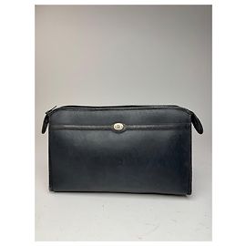 Vintage Dior leather clutch black Navy blue