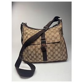 Borsa monogramma Gucci vintage beige marrone Beige