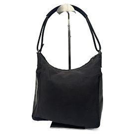 Bolsa de couro e algodão vintage Gucci preta Preto