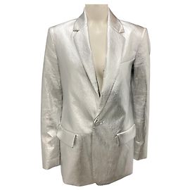 A.L.C. Silver Metallic Dakota Vegan Leather Jacket Silvery