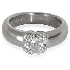 Anello Vintage Quadrifoglio in Platino e Diamanti Mikimoto Altro