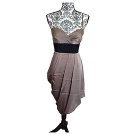 Bcbg Max Azria Robe soirée cocktail courte Bcbgmaxazria taille 2 38 M Taupe