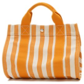 Hermès Cannes PM Tote Bag Weiß Orange