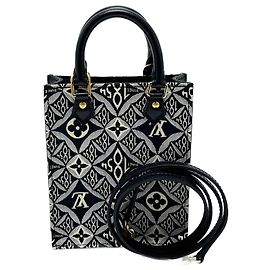 Louis Vuitton Monogram Jacquard Petite Sac Plat Handbag Black Blue