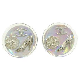 Chanel Clear Clip Earrings Other