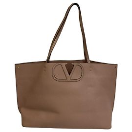 Bolsa tote de couro rosa Valentino Rosa