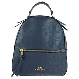 COACH Signature Navy Leather Backpack Navy blue
