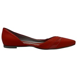 Alexander Mcqueen Ada Punk Ballet Flats in Red Leather Red