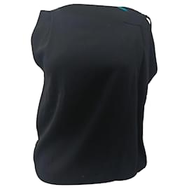 Balenciaga- Balenciaga Asymmetric Sleeveless Top in Black Viscose-Black
