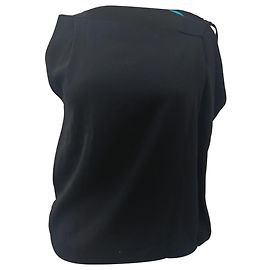 Top assimétrico sem mangas Balenciaga em viscose preta Preto