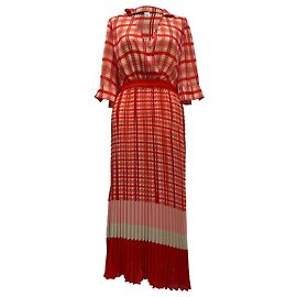 Iris & Ink Aeonium Pleated Printed Crepe Midi Dress in Multicolor Polyester Multiple colors
