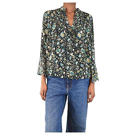 Zadig & Voltaire Blusa nera floreale e paisley - taglia XS Nero