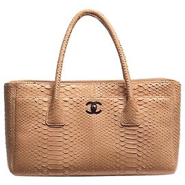 Chanel Sac fourre-tout en python marron 2006 pour cadre exécutif Marron