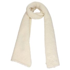 Off White Beige Wollschals Weiß