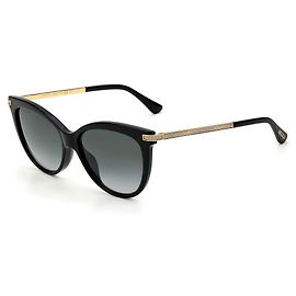 Jimmy Choo Occhiali da sole in vitello nero Nero