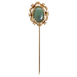 Dolce & Gabbana Spilla accessorio antico da uomo in tono dorato con pietra verde D'oro