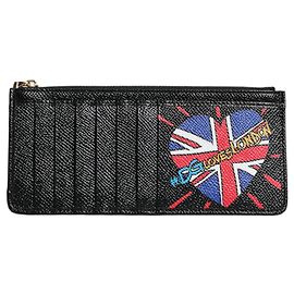 Dolce & Gabbana Funda de tarjetero de cuero negro #DGLovesLondon Negro