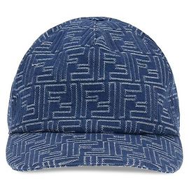Fendi Denim embroidery Baseball Hat Blue