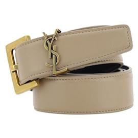 Saint Laurent Cinturón Castaño