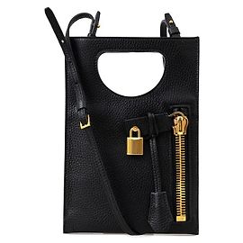 Tom Ford Black Leather Shoulder Bag Black