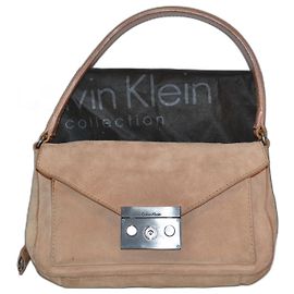 Calvin Klein Handbag Brown Deerskin Suede Brown