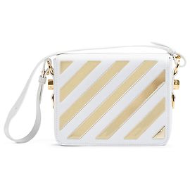 Off White Borsa a tracolla a strisce metalliche bianco/oro Bianco