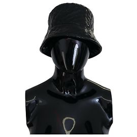 Dolce & Gabbana Cappello a secchiello in ecopelle trapuntata nera per donne Nero