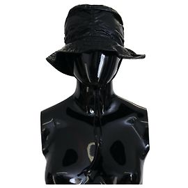 Dolce & Gabbana Cappello a secchiello in ecopelle trapuntata nera per donne Nero