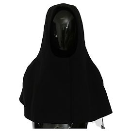 Dolce & Gabbana Cachecol com capuz de lã preta para toda a cabeça Preto