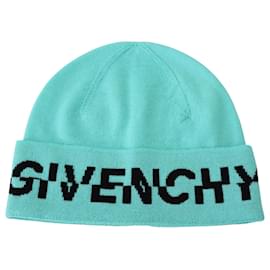 Givenchy-Green Wool Beanie Unisex Logo Hat-Green