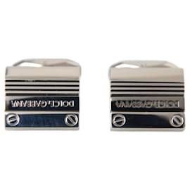 Dolce & Gabbana-Dolce & Gabbana Silver Plated Metal Brass Dg Logo Pin Cufflinks-Silvery