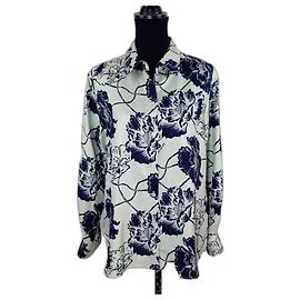 Salvatore Ferragamo camicia in seta Blu Verde