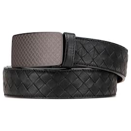 Bottega Veneta-Bottega Veneta Intrecciato Belt-Black