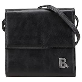 Balenciaga-Carteira Trifold B Logo da Balenciaga-Preto