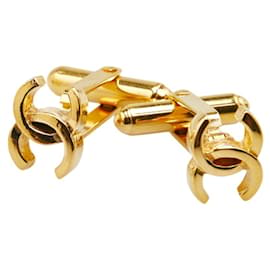 Chanel Coco Mark Mini Abotoaduras Dourado