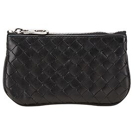 Bottega Veneta Intrecciato Coin Case in Black Leather Black