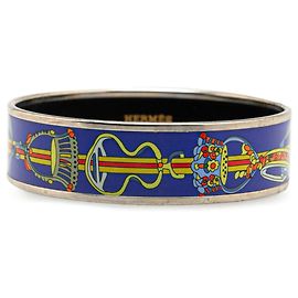 Hermès Hermes Enamel GM Cloisonné Bangle Silvery Blue Multiple colors