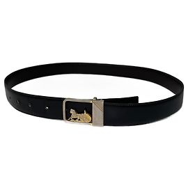 Céline Vintage Celine Paris leather belt black Black