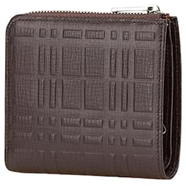Burberry-Burberry Nova Check Bifold Wallet in Brown Leather-Brown