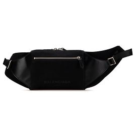 Balenciaga Black Canvas and Leather Fanny Pack Black